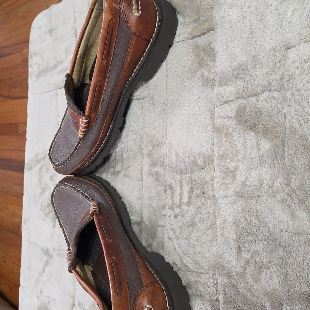L L Bean Men's 2 Tone Brown Leather? Penny Loafers Slip-Ons Sz 9 EUC - Picture 6 of 12